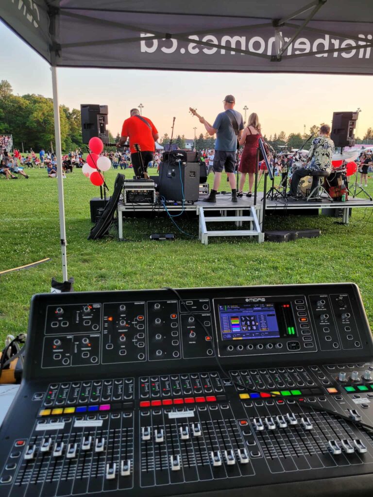 Soundboard with band playing in background