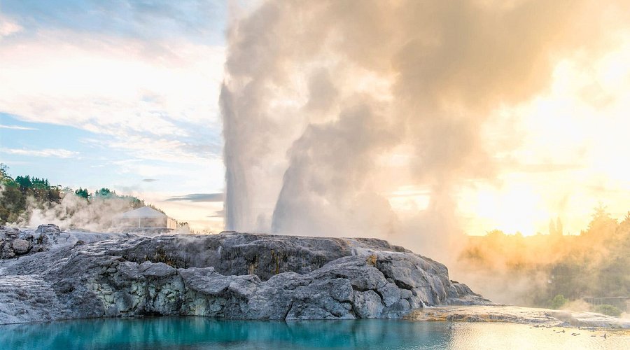 Pōhutu Geyser in mid-eruption